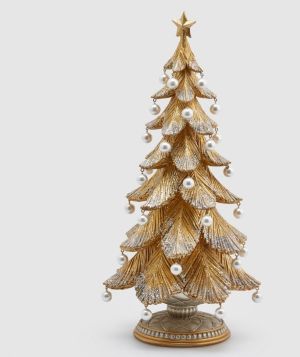 PINE POLY W/PEARLS H46 D22