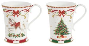 Set 2 porcelain mugs 300 ml in color box CHRISTMAS TALE