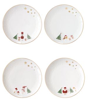 Set 2 porcelain plates Ø 16 cm in color box ass-2 NR sets decors LET IT SNOW