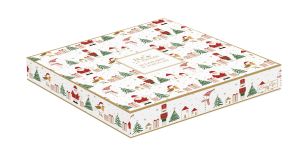 Set 2 porcelain plates Ø 16 cm in color box ass-2 NR sets decors LET IT SNOW