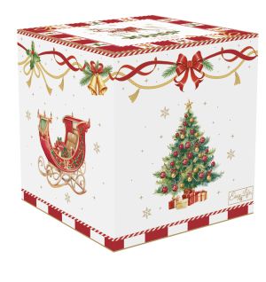 Porcelain cookie jar Ш 14 cm h 16,5 cm in color CHRISTMAS TALE