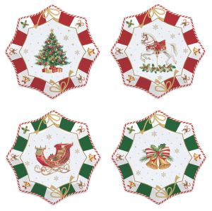 Set 4 porcelain dessert plates Ш 16 cm in color box CHRISTMAS TALE