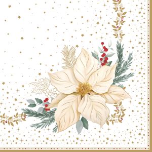 Pack of 20 Fashion paper 33x33 WHITE ELEGANCE