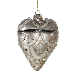 Diamante and Glitter Heart Bauble Box