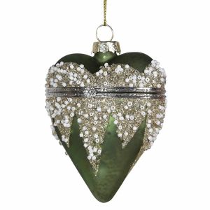 Diamante and Glitter Heart Bauble Box