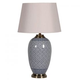 Lattice Patterned Jar Lamp with Shade