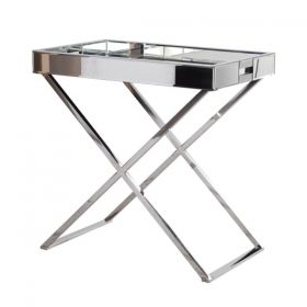 Mirrored Bedside Tray Table