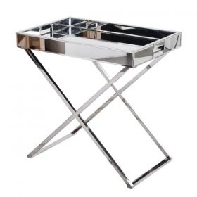 Mirrored Bedside Tray Table