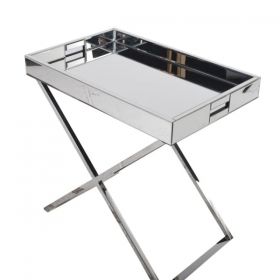 Mirrored Bedside Tray Table