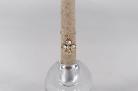 Set/2 - candle jewel - golden four leaf clover