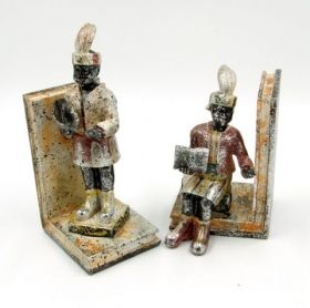 SET OF 2 BOOKENDS COLONIAL STYLE