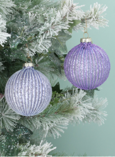 СТЪКЛЕНА ДЕКОРАЦИЯ - ЛЮЛЯКОВА ТОПКА ОРЕБРЕНА С БЛЯСЪК