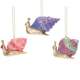 КОЛЕДНА ДЕКОРАЦИЯ - ПАСТЕЛНО/ЗЛАТНИ  МОРСКИ ОХЛЬОВИ