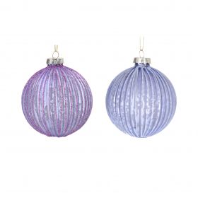 СТЪКЛЕНА ДЕКОРАЦИЯ - ЛЮЛЯКОВА ТОПКА ОРЕБРЕНА С БЛЯСЪК