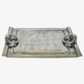 FLAT RECTANGULAR TRAY ARGOLLAS GR SILVER IRREGULAR