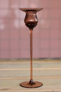  TULIP CANDLE HOLDER 25 CM - NEW BROWN