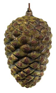 Glass cone antique brown with glitter 