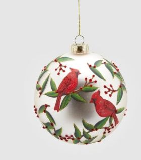 Glass ball with a bird