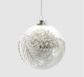 Glass ball with pearls
