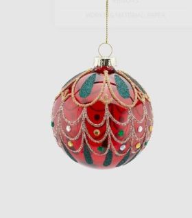 GLASS BALL WITH BROCADE