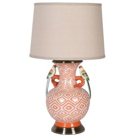 Coral Parakeet Lamp with Shade
