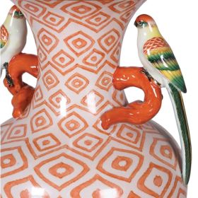 Coral Parakeet Lamp with Shade