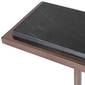 Black Marbled Accent Table