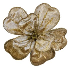 Velvet flower w/clip gold