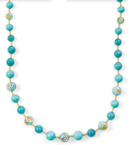 КОЛИЕ SCRIGNO AZZURRA AGATA -  МУРАНО