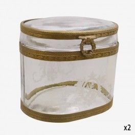 OVAL GLASS BOX GOLDEN RIM LEGS