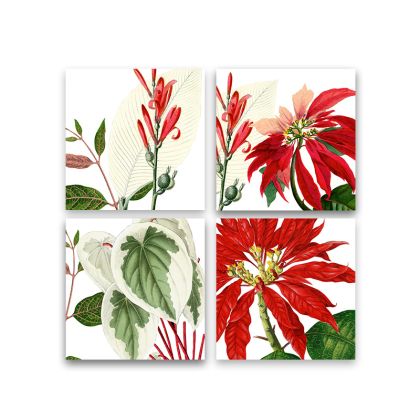 ПОДАРЪЧЕН СЕТ 4БР ЛЕНЕНИ САЛФЕТКИ - POINSETTA