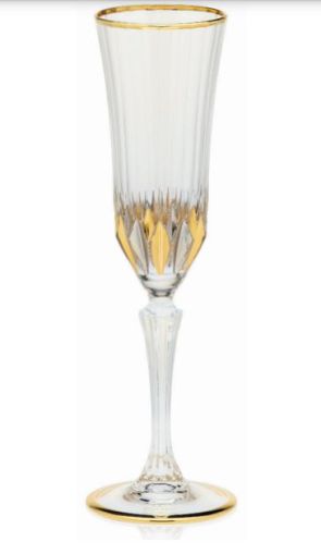 ЧАША ЗА БЯЛО, ШАМПАНИЗИРАНО ВИНО - КРИСТАЛ МУРАНО, ЗЛАТО И ПЛАТИНА
