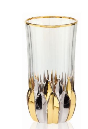ЧАША  ЗА БЕЗАЛКОХОЛНО  - КРИСТАЛ МУРАНО, ЗЛАТО И ПЛАТИНА