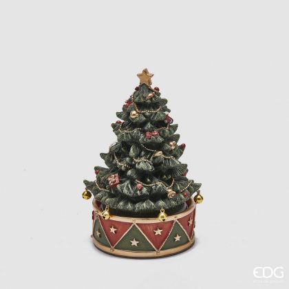 PINE MUSIC BOX ON DRUM - CARILLON