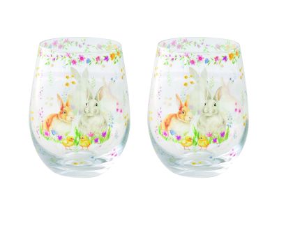 Set of 2 glasses HAPPY EASTER 