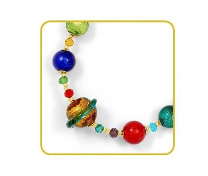 КОЛИЕ SATURNO- КРИСТАЛНО СТЪКЛО МУРАНО