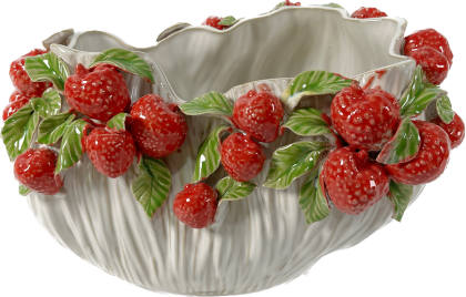 BEIGE CERAMIC VASE 'STRAWBERRY' 37x25x24h