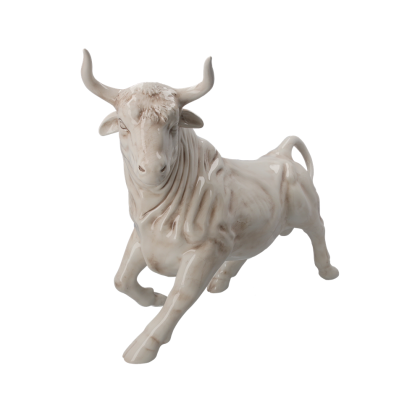 Ceramic bull in antique color