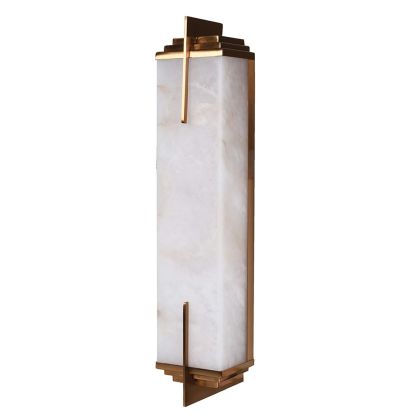 Deco Alabaster Brass Wall Light