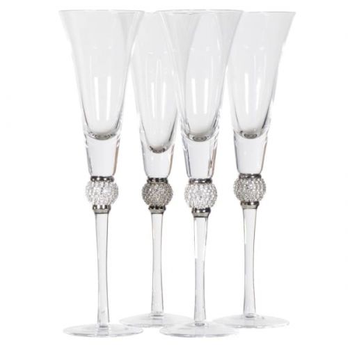 DIAMANTE BALL CHAMPAGNE GLASSES