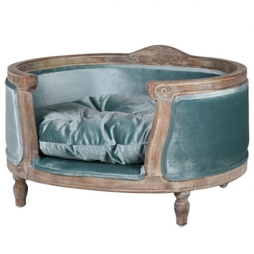 Blue Velvet Dog Bed