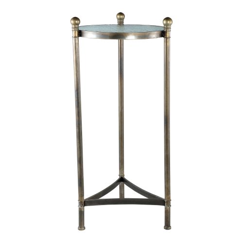 Denzel gold Glass plant table metal base round