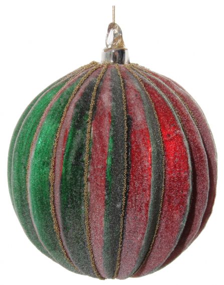 СТЪКЛЕНА ТОПКА ЧЕРВЕНО - ЗЕЛЕНА ЗАХАРОСАНА