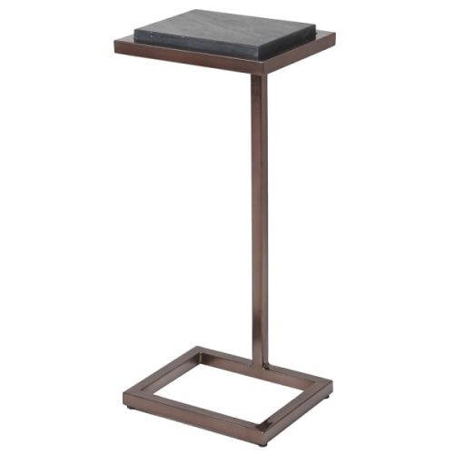 Black Marbled Accent Table