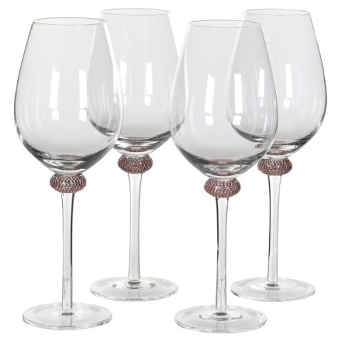 ЧАША ЗА БЯЛО ВИНО РОЗОВО ЗЛАТЕН ДИАМАНТ