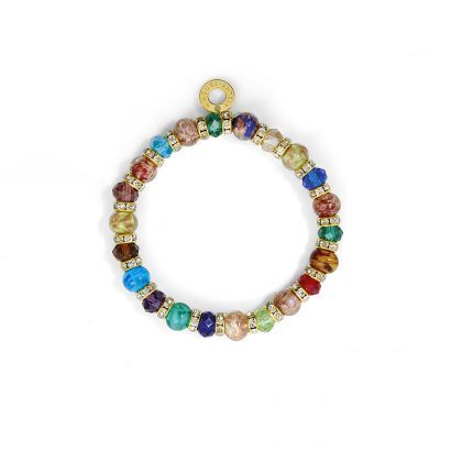 ГРИВНА ЛАСТИК С КРИСТАЛИ И ПЕРЛИ АВЕНТУРИН