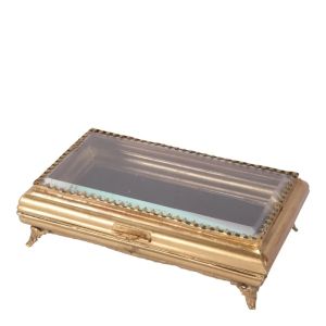 OVAL GLASS BOX GOLDEN RIM LEGS