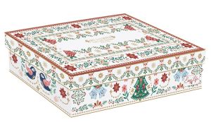 Set 4 porc.coffee cups & saucers  CHRISTMAS FOLK