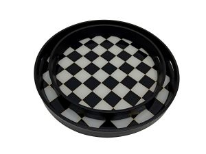  ROUND TRAY 'BLACK&WHITE' 