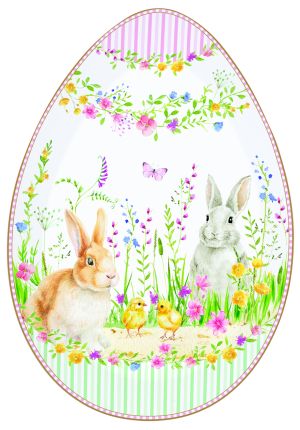 Porc.oval serving platter  HAPPY EASTER